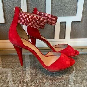 Pelle Moda Red Suede Pumps